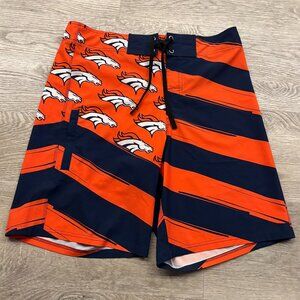 NFL Team Apparel Men's Denver Broncos Board Swim Shorts